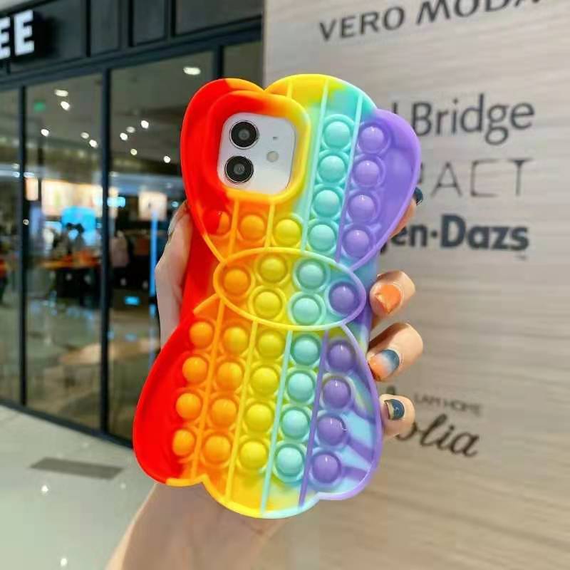 Reliver Stress Toys Push It Bubble Phone Case Color Bow Finger Pressure Version Of The Soft Silicone Protective Shell Reliver Stress Toys Push It Bubble Phone Case Color Bow Finger Pressure Version Of The Soft Silicone Protective Shell